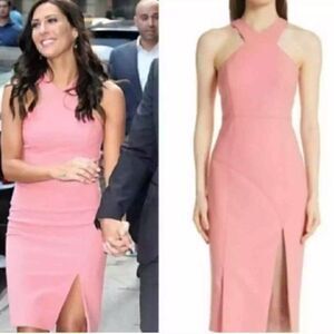 Cinq a Sept Melina Halter Cutaway Midi Pink Dress Size 0